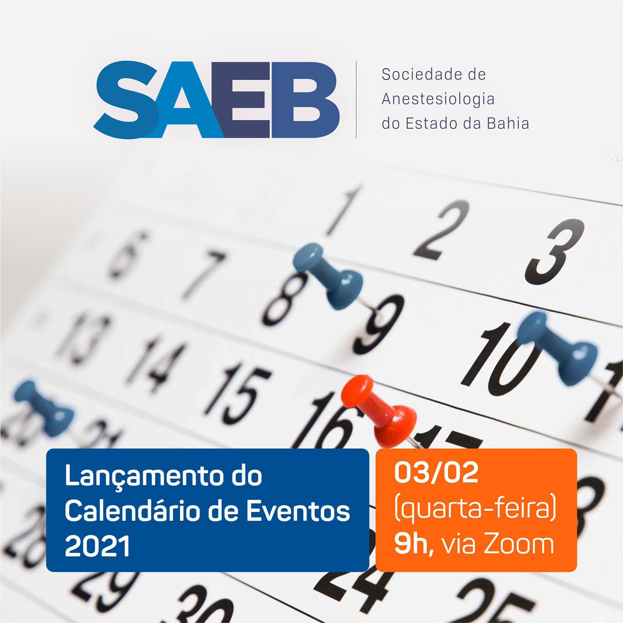Lançamento do Calendário de Eventos da SAEB 2021
