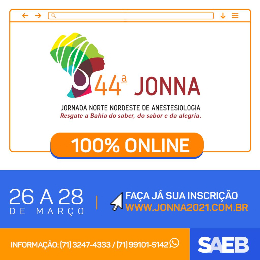 A 44ª JONNA será 100% on-line