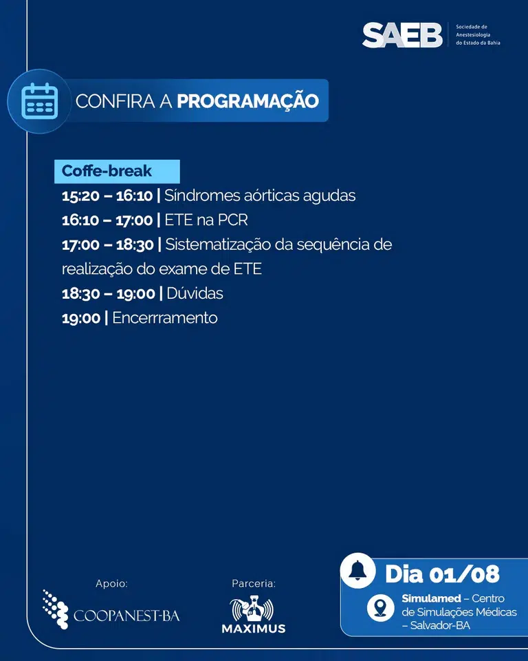 Curso de Ecocardiografia Transesofágica para Anestesistas com Simulador 3 post julho 34